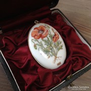Régi GEORG JENSEN dán kézzel festett porcelán ezüst medál