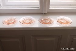 4 db öntött üveg süteményes tányér