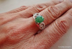Nagyon szép valódi smaragdköves ezüstgyűrű