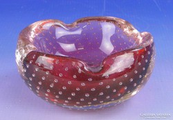 0F606 Régi művészi muránói üveg hamutál