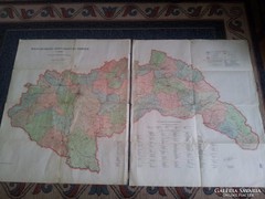 Hatalmas 1943 Magyarország térkép 166 x 104 cm