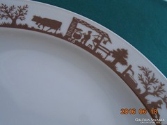 Árnykép sorozattal  Luzerni Svájc tál alpesi életképekkel 25,5 cm