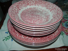 Angol Ironstone pink 12 darabos étkészlet - tányérkészlet 