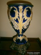 Szecessziós majolika  lámpatest-váza (28 cm) 