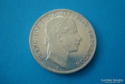 1860 ezüst  I. Ferenc 1 Florin  aUNC  Ag.900  12,345 g.