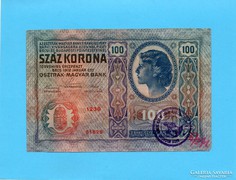 100 Korona 1912 Kúla Város Bélyegzés!!