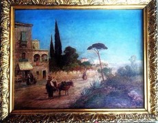 Német híres festő Karl Wagner Mediterrán táj