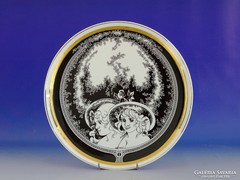 0H565 Jurcsák László Hollóházi porcelán dísztál