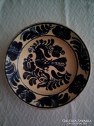 Korondi kék madaras tányér, falitányér