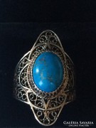 Gyönyörű antik ezüst Türkizköves gyűrű  19,5mm