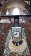 Mofém asztali lámpa- óra króm és márvány