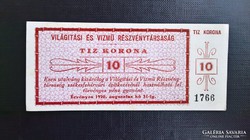 Székesfehérvár ,Világítási és Vízmű Rt 10 Korona 1920.
