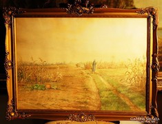Barabás R. Gizella akvarellje - Hazafelé