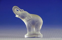 0I524 Régi kisméretű üveg elefánt dísztárgy