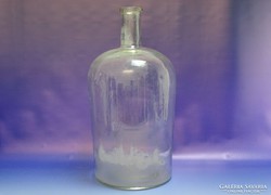 0I708 Antik nagyméretű fújtüveg palack 42 cm 10 L