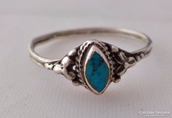 Türkiz köves vékony ezüst gyűrű