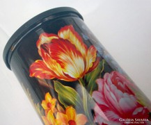 Gyönyörű virágos Jacobs Suchard kávés fém doboz