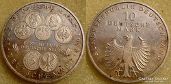 NSZK  10 DM  1998 F     Ag  ezüst  15,5 gramm