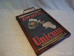 Zwack Unicum régi tálca reklámhordozó
