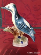 Zsolnay kék madár porcelán figura szobor