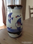Rég kínai kézzel festett porcelán váza