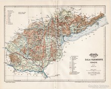 Zala vármegye térkép 1897, antik, eredeti