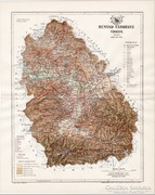 Hunyad vármegye térkép 1894, antik, eredeti