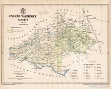 Csanád vármegye térkép 1893, antik, eredeti