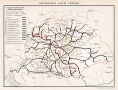 Magyarország vasúti térkép 1897, eredeti, antik