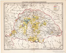 A filoxera elterjedése Magyarországon térkép 1898, eredeti