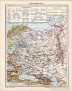 Oroszország térkép 1898, antik, eredeti