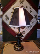 S35 Ón asztali lámpa szoborral,selyem ernyővel