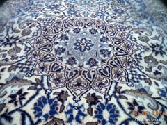 Iráni Nain Mesés gyapjú-selyem kézi szőnyeg 205x120