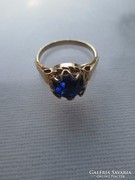 Gold filled női gyűrű  s. kék kövel 18 mm 