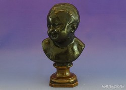 0I449 Antik bronz angyal fej puttó fej
