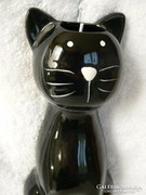 Fekete macska, cica porcelán  párologtató