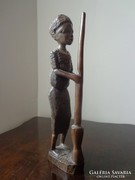 afrikai asszony gyermekével fa szobor