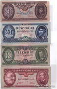 10-20-50-100 Forint Rákosi sor 1949 - 1951