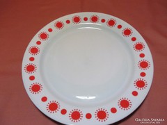 Retro Alföldi piros pöttyös lapos tányér
