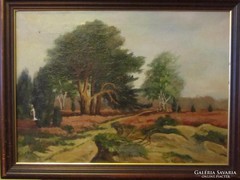 ANTIK BURKHARDT; Erdőrészlet; 51 cm x 70,5 cm, olaj, vászon