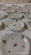 Régi virágmintás hibátlan porcelán Herendi kistányérok csésze alátétek 12 db