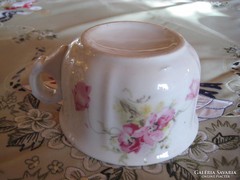 Koma csésze rózsaszín  virágokkal  a  monarchia  idejéből   , 112 mm