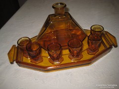 Art- Deco  italos készlet , szép  borostyán  színben