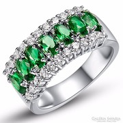 Zöld cirkon köves gyűrű 7-es ÚJ!