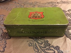 Huntley & Palmers Biscuits kekszes antik fém doboz