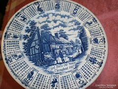 1987 angol , jelenetes naptáros tányér
