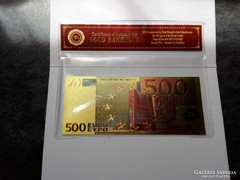 Extra arany 500 EURO certifikált tartóban
