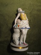 Ernst Bohne porcelán figura - Pierrot és Pierrette art-deco