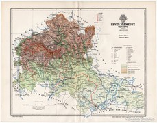 Heves vármegye térkép 1894, eredeti, antik