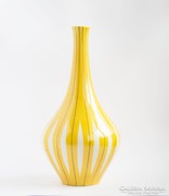 Hollóházi retro sárga váza design
